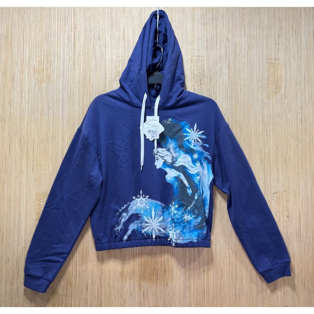 Disney Frozen II - Girls Long Sleeve Hoodie - Blue - Large